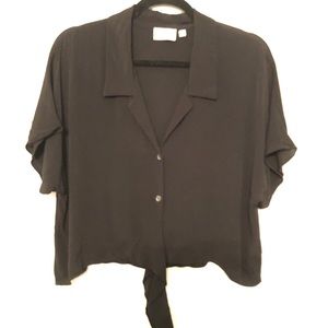 Wilfred Free Aritzia Tie Front Blouse